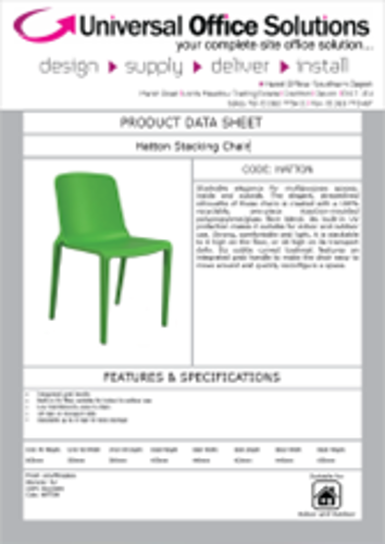 DATA SHEET - Hatton Stacking Chair
