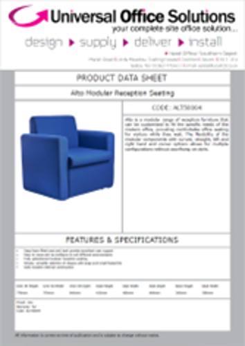 DATA SHEET - Leather Modular Reception Seating (ACS)