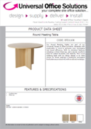 DATA SHEET - BTD1100 - Round Meeting Table