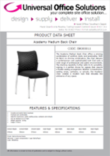 DATA SHEET - Academy Medium Back Chair (BR000011)