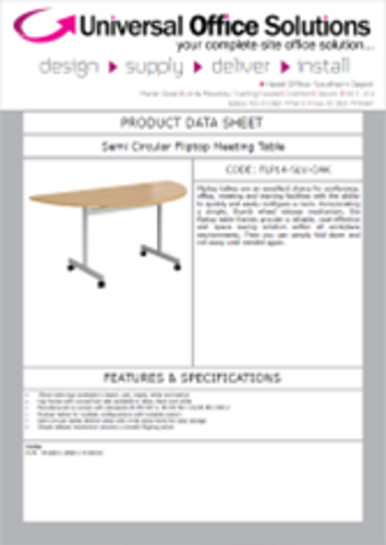 DATA SHEET - Semi Circular Fliptop Meeting Table (FLPS)