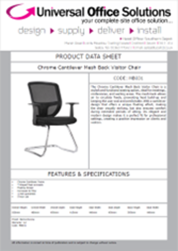DATA SHEET - Chrome Cantilever Mesh Back Visitor Chair (MB031)