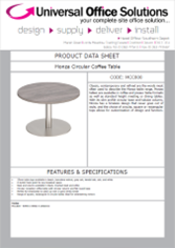 DATA SHEET - Monza Circular Coffee Table (MCC800)