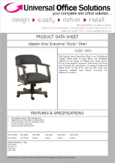 DATA SHEET - Captain Grey Executive "Study" Chair (6983)
