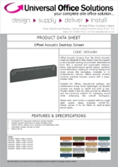 DATA SHEET - Offset Acoustic Desktop Screen (ODS1600)