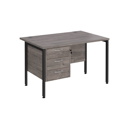Straight Desk with Single Pedestals - H-Frame
