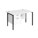 Straight Desk with Single Pedestals - H-Frame