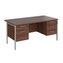 Straight Desk with Double Pedestals - H-Frame