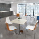 Pisa Square Poseur Table with Round Chrome Base