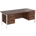 Straight Desk with Double Pedestals - H-Frame