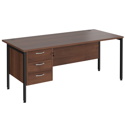 Straight Desk with Single Pedestals - H-Frame
