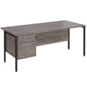 Straight Desk with Single Pedestals - H-Frame