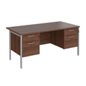 Straight Desk with Double Pedestals - H-Frame