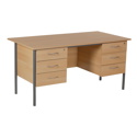 Double Pedestal Six Drawer Desk