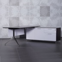 Nero - Rectangular Executive Desk with Modesty Panel