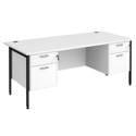 Straight Desk with Double Pedestals - H-Frame