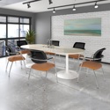 Trumpet Base Radial End Boardroom Table