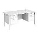 Straight Desk with Double Pedestals - H-Frame