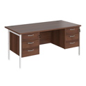 Straight Desk with Double Pedestals - H-Frame