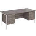 Straight Desk with Double Pedestals - H-Frame