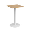 Monza Square Poseur Table with Flat Round Base