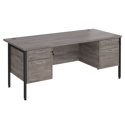 Straight Desk with Double Pedestals - H-Frame