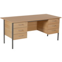 Double Pedestal Six Drawer Desk
