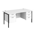Straight Desk with Double Pedestals - H-Frame