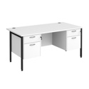 Straight Desk with Double Pedestals - H-Frame