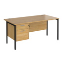 Straight Desk with Single Pedestals - H-Frame