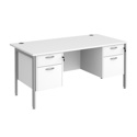 Straight Desk with Double Pedestals - H-Frame