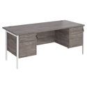 Straight Desk with Double Pedestals - H-Frame