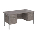Straight Desk with Double Pedestals - H-Frame