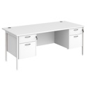 Straight Desk with Double Pedestals - H-Frame