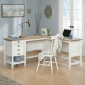 Shaker Style Home Office L-shaped Desk in a Soft White
