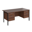 Straight Desk with Double Pedestals - H-Frame