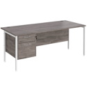 Straight Desk with Single Pedestals - H-Frame