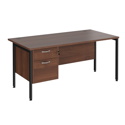 Straight Desk with Single Pedestals - H-Frame