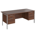 Straight Desk with Double Pedestals - H-Frame