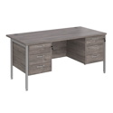 Straight Desk with Double Pedestals - H-Frame