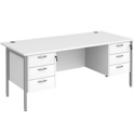 Straight Desk with Double Pedestals - H-Frame