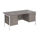 Straight Desk with Double Pedestals - H-Frame