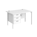 Straight Desk with Single Pedestals - H-Frame