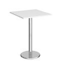 Pisa Square Poseur Table with Round Chrome Base