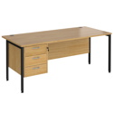 Straight Desk with Single Pedestals - H-Frame