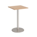 Monza Square Poseur Table with Flat Round Base