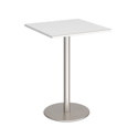 Monza Square Poseur Table with Flat Round Base