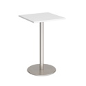 Monza Square Poseur Table with Flat Round Base