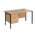 Straight Desk with Single Pedestals - H-Frame