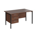 Straight Desk with Single Pedestals - H-Frame